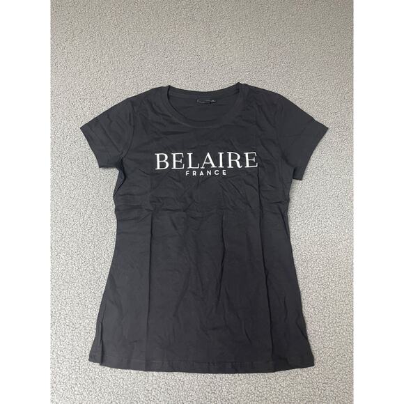 Luc Belaire T-Shirt womens small For Staff Only Rare France Black White Wine - Picture 1 of 4